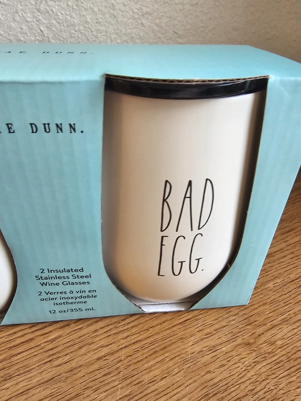 Rae Dunn Wine Tumblers Stemless 